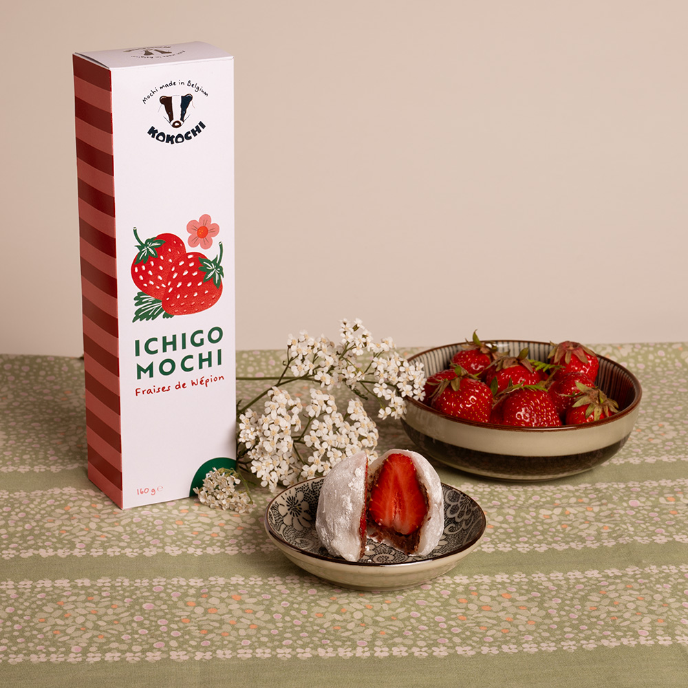 Visuel avec un emballage et un mochi